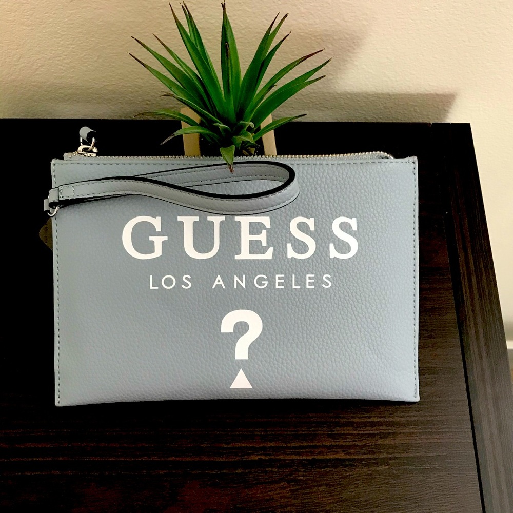 Guess Los Angeles Maleek Logo Wristlet